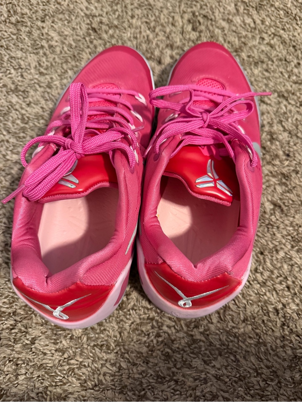 Nike Pink Low-Top Athletic Sneakers with White Swoosh - Picture 4 of 5